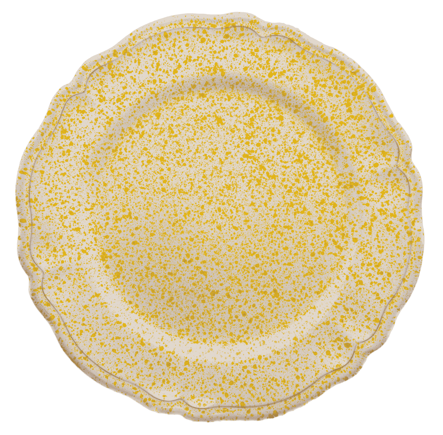 ALPINE SPLATTER CHARGER PLATE IN YELLOW