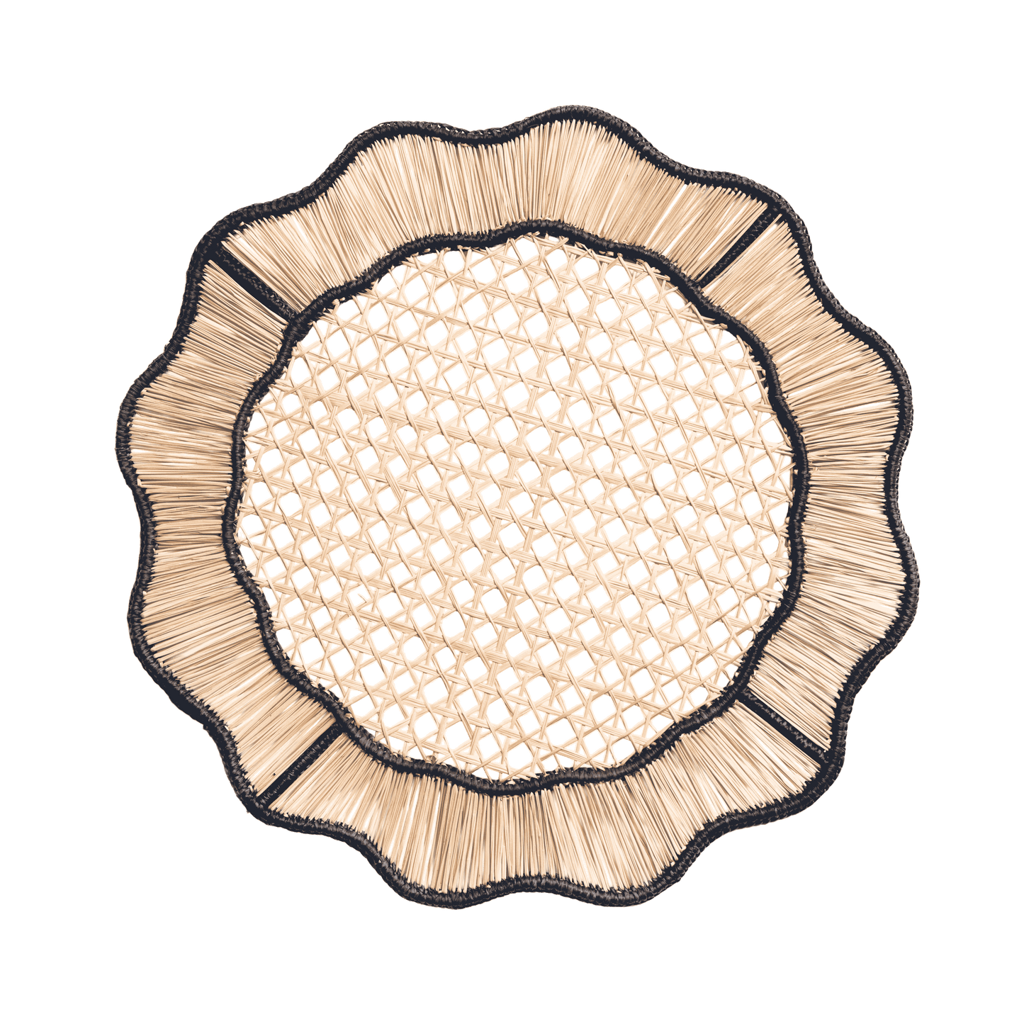 SCALLOPED WOVEN BLUE PLACEMAT