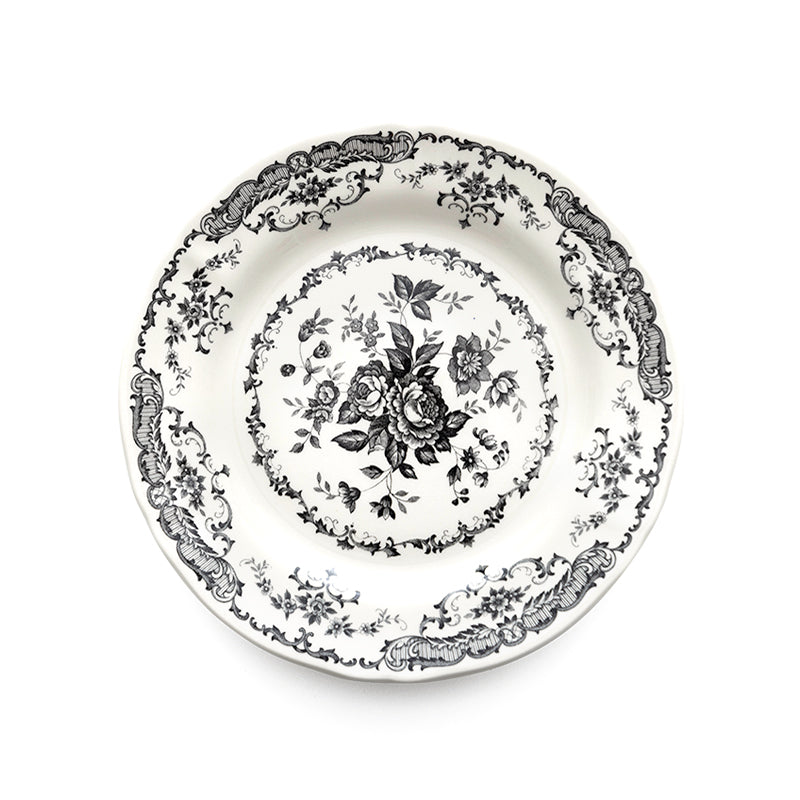 ROSE BLACK DINNER PLATE