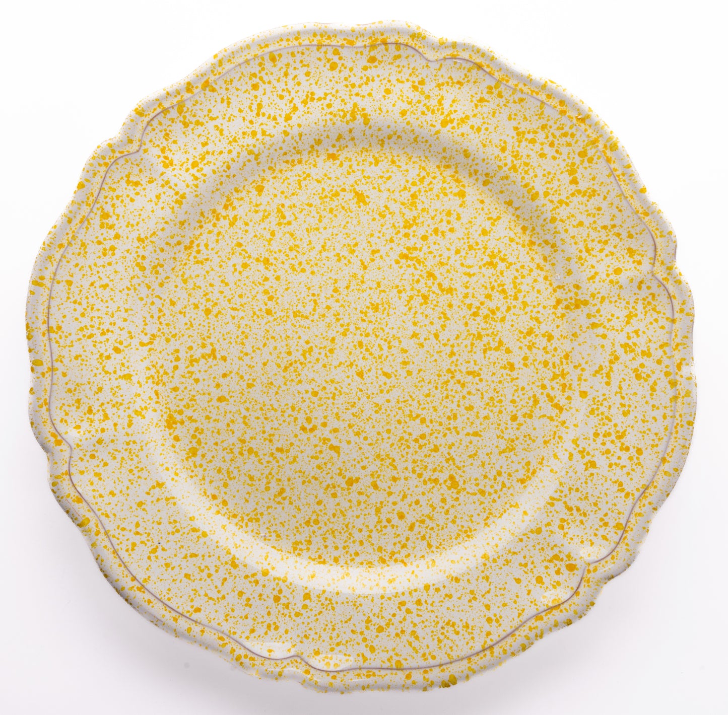 ALPINE SPLATTER CHARGER PLATE IN YELLOW