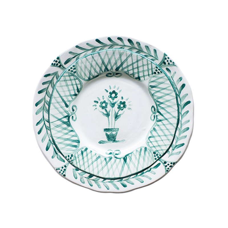 SIMPLY GREEN FLORAL SALAD PLATE