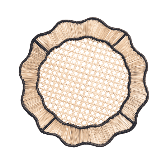 SCALLOPED WOVEN BLUE PLACEMAT