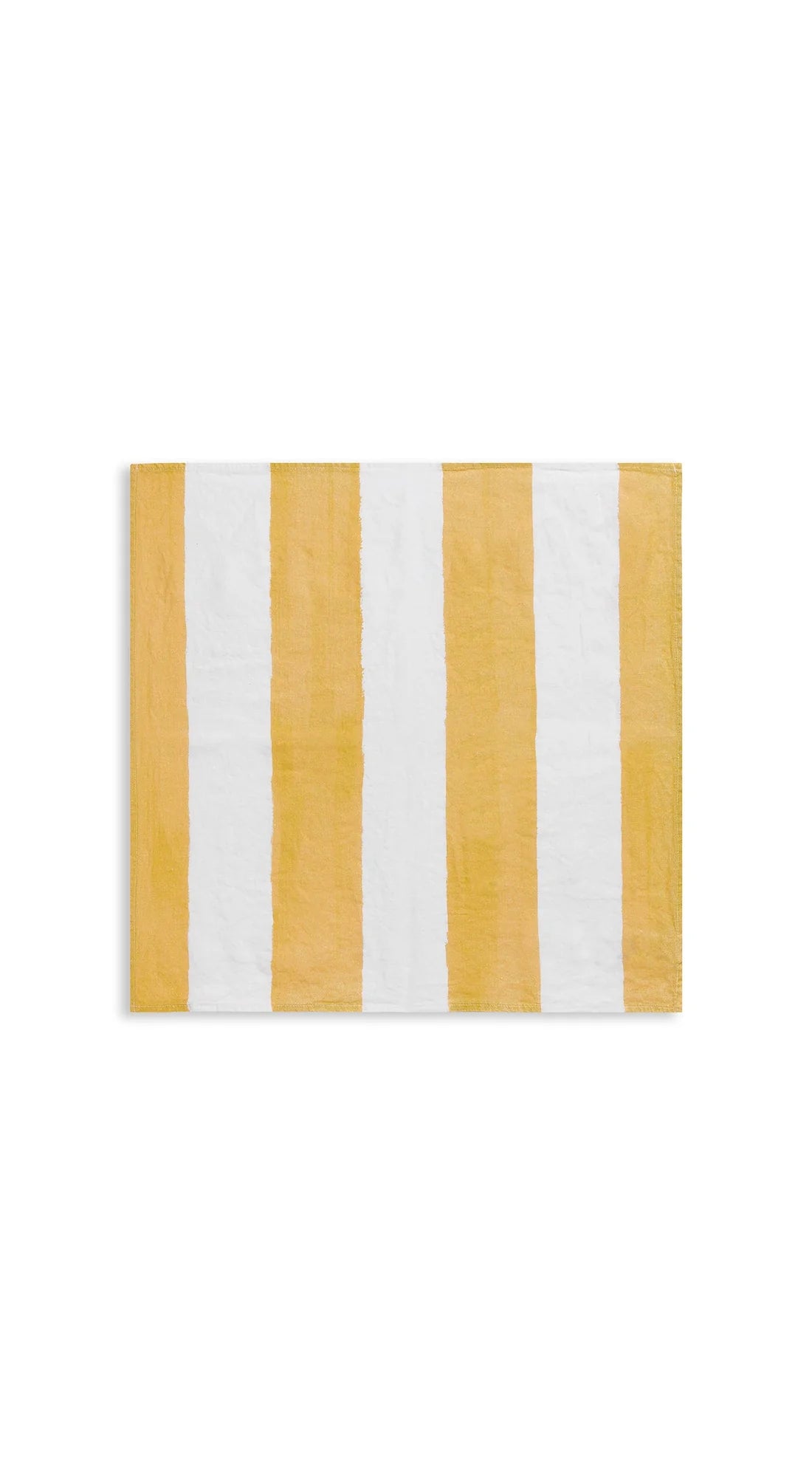 Stripe Linen Napkins in White and Yellow