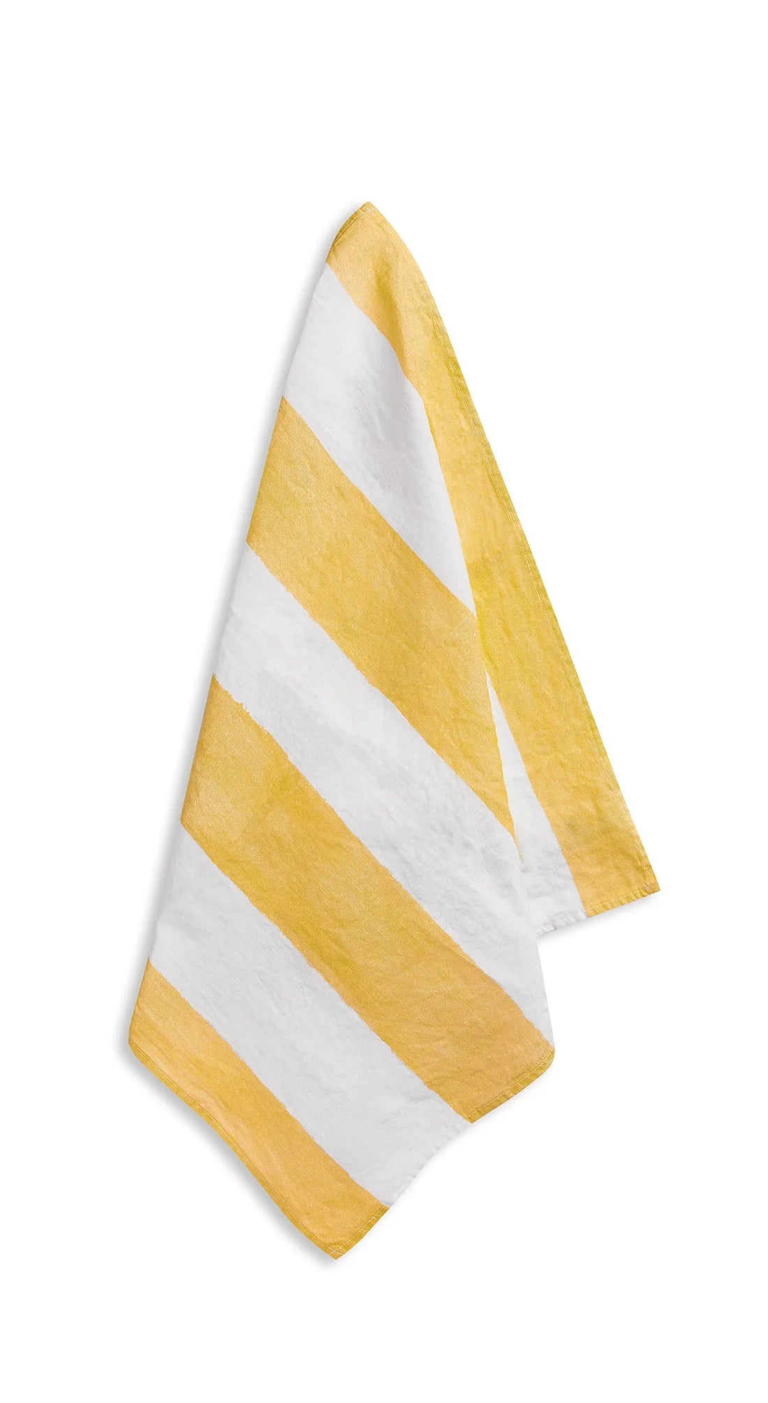 Stripe Linen Napkins in White and Yellow