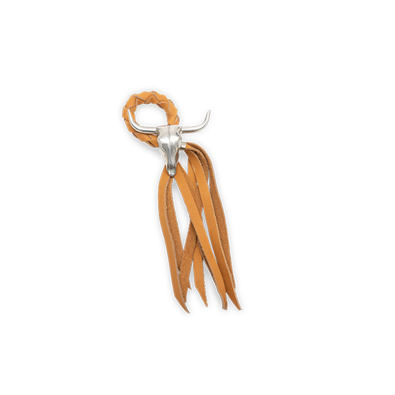 LONG HORN SKULL LEATHER NAPKIN RING