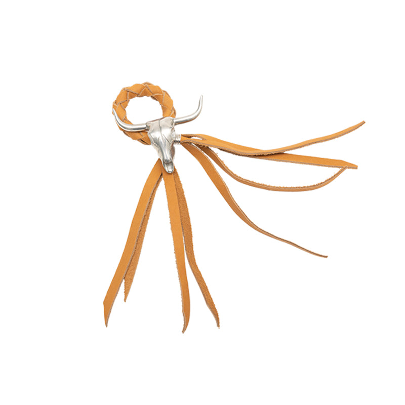 LONG HORN SKULL LEATHER NAPKIN RING