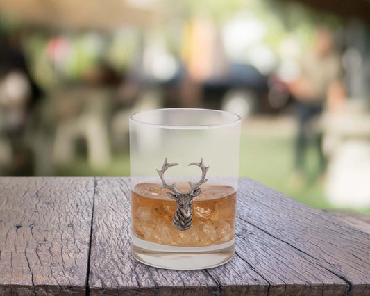 Elk Head Double Old Fashioned Glass