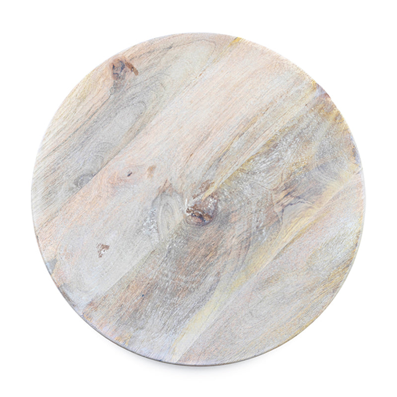WHITE WOOD CHARGER PLATE