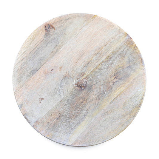 WHITE WOOD CHARGER PLATE